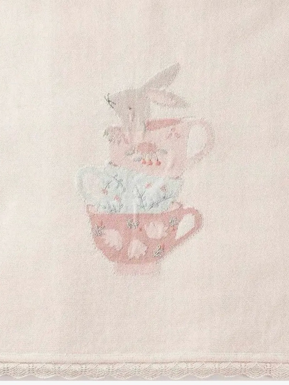 Elegant Baby Cotton Knit Blanket Tea Party